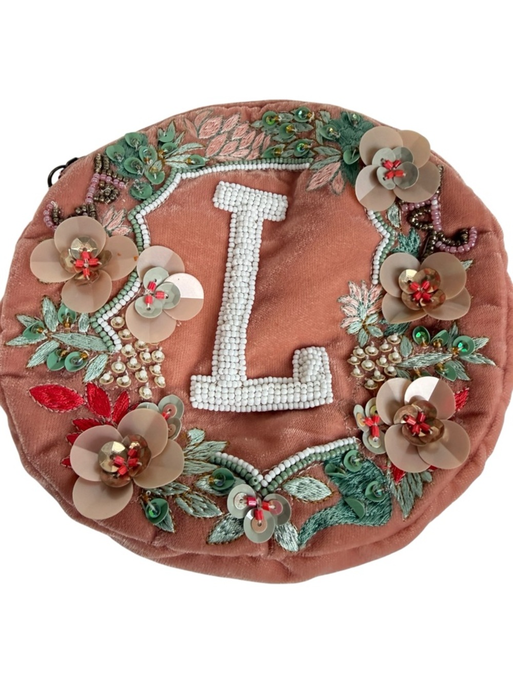 Anthropologie Anna Harlow Russo L Embellished Monogram Pouch - Picture 2 of 5